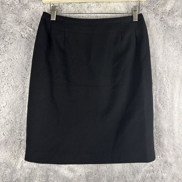 Vintage Cache Hairston Roberson Black Pencil Skirt Stretchy Strait Size 6 Work - Picture 2 of 6
